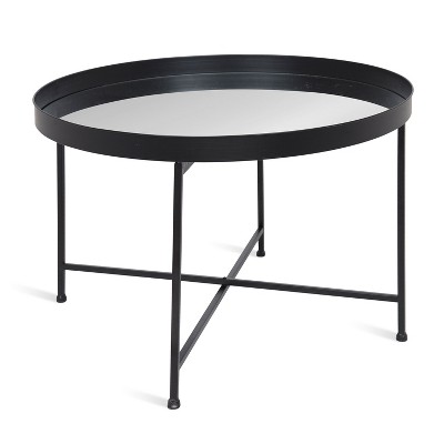 Kate and Laurel Celia Round Metal Coffee Table, 28.25x28.25x19, Black
