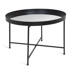 Kate and Laurel Celia Round Metal Coffee Table, 28.25x28.25x19, Black - 1 of 4