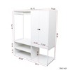 Closet Organizer with Shelves and Hanging Rod,Freestanding Wardrobe Cabinet with 2 Doors,Clothing Storage for Bedroom or Apartment-LAOTIES - 4 of 4