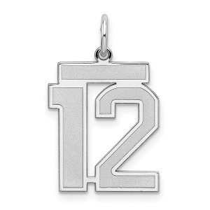 Black Bow Jewelry Sterling Silver, Jersey Collection, Medium Number 12 Pendant - 1 of 4