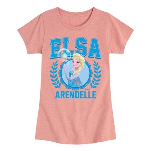 Girls' - Frozen - Elsa Collegiate Fitted Short Sleeve Graphic T-Shirt - 1 of 4