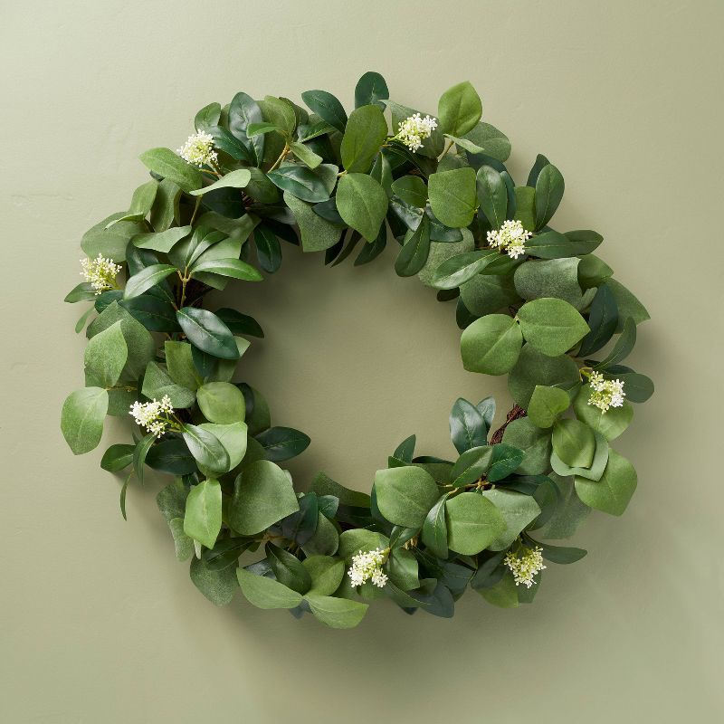 26&#34; Faux Skimmia Wreath - Hearth &#38; Hand&#8482; with Magnolia, 1 of 8