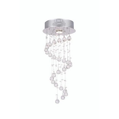 CWI Lighting Spiral 1 Light Flush Mount With Chrome Finish