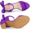 Allegra K Women's Back to College Faux Suede Open Toe Ankle Tie Back Chunky Heel Sandals - 4 of 4