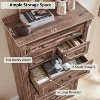 Farmhouse 7 Drawers Dresser for Bedroom,  57″ Tall Dressers w/Roman Column, Light Brown - 2 of 4
