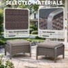 Gymojoy Outdoor 2 Pieces Patio PE Rattan Ottomans with Removable Cushions - 4 of 4