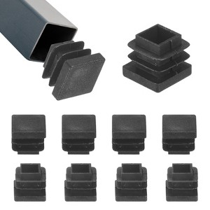 Unique Bargains Square Chair Leg Bar Stool Plastic Hole Plug Tubing End Caps Black - 1 of 4