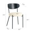 Syemin Dining Chairs Modern Kitchen Dining Chair Mid-Century Kitchen Chairs Bar Stools Chairs Set of 2 High Barstools, Beige, 16.9"*15.7"*34.8" - 3 of 4