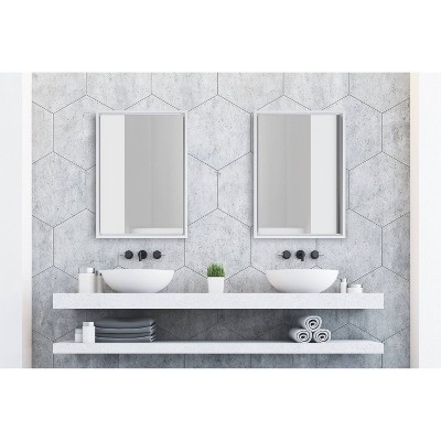 27.7" x 22.9" Silver and Gold Full Length Rectangular Mirror