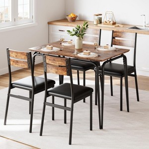 Dining Set for 4, Kitchen Table with 4 Upholstered Chairs, 5 PCS Small Dining Table Set, Dining Room Table for Kitchen Dining Room - 1 of 4