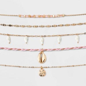 Seashell Choker Necklace Set 5pc - Wild Fable™ Gold - 1 of 3