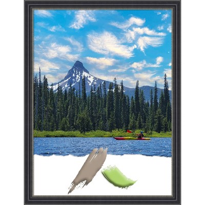 18"x24" Opening Size Stylish Wood Picture Frame Art Black - Amanti Art: Modern Rectangle, Wall Mount, Acrylic Glazing