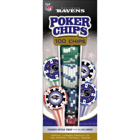 Masterpieces Casino Style 100 Piece Poker Chip Set - Nfl Baltimore Ravens. : Target