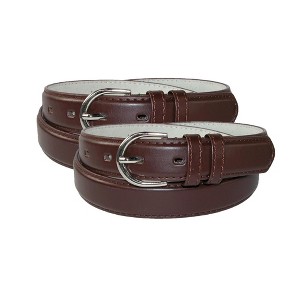 CTM Women's Leather 1 1/8 Inch Dress Belt (Pack of 2) - 1 of 4