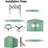 Portable Greenhouse, Outdoor Walk In Green House with Ventilated Mesh Windows and Roll-Up Zippered Doors, Reinforced Metal Frame - 3 of 4