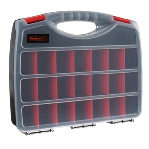 Portable Storage Case - Secure Locks & 23 Compartments with Removable Dividers for Hardware, Screws, Bolts, Nails, Beads, Jewelry & More by Stalwart - 1 of 4