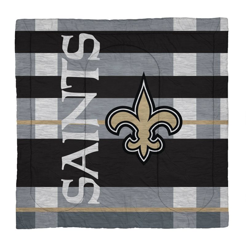 NFL New Orleans Saints Heathered Stripe Queen Bed in a Bag - 3pc, 2 of 4