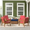 Christopher Knight Home Grenada Outdoor Acacia Wood Club Chairs with Cushion (Set of 4) - 2 of 4