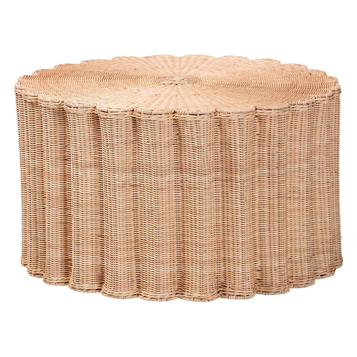 bali & pari Kensley Natural Rattan Coffee Table Natural Brown