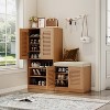 KTMBDW Shoe Cabinet with Storage Bench for Entryway, 7-Tier Shoe Storage Cabinet and 3-Tier Cushioned Shoe Bench with Louvered Door for Living Room - 3 of 4