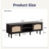 Glasflength Decorative Storage Cabinets, Rattan Mid Century, Living Room TV Cabinet, Cabinet for Kitchen Bedroom, Black 53.9"*13.8"*18.9" - 3 of 4