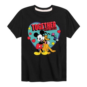 Boys' - Disney - Together Fur Ever Mickey Pluto Short Sleeve Graphic T-Shirt - 1 of 4