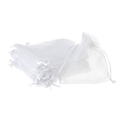 Unique Bargains Drawstring Mini Gift Candy Christmas Party Wedding Organza Bags 50 Pcs