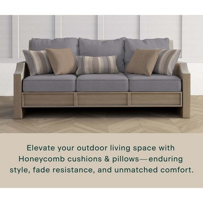 Heathered Solid Grey Outdoor Deep Seating Cushion Set
