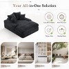 Modern Corduroy Convertible Chaise Lounge Sofa Bed with Washable Pillows and No Assembly for Living Room or Apartment -3irtyhousy - 3 of 4