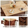 LunaLulinlk Kitchen Island with Drop Leaf Countertop, Rolling Kitchen Island Cart Retro Brown - 3 of 4