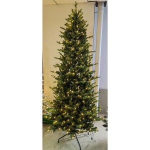 7.5FT Pencil Christmas Tree, Pre-Lit Slim Green Xmas Tree with 1573 Branch Tips, 350 Lights, 8 Lighting Modes, Metal Stand, for Home Office Party - 1 of 1