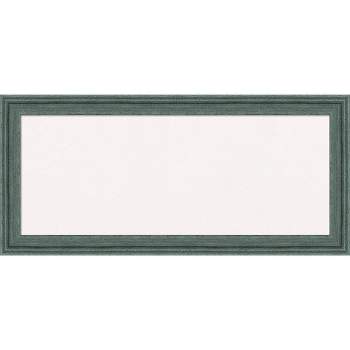 33"x15" Upcycled Wood Frame White Cork Board Teal/Gray - Amanti Art
