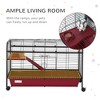41"L Small Animal Cage, Pet Play House for Rabbit Hutch Ferret with Feeder, Rolling Wheels, Platform - 4 of 4