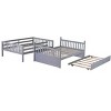 NicBex Full over Full Bunk Bed Detachable Wooden Bed Frame with Trundle, Ladder and Full Length Guardrail, No Box Spring Required - 3 of 4