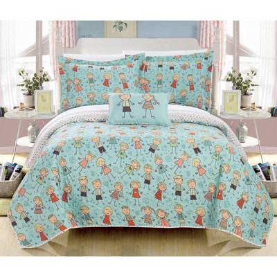 4pc Full Zimapan Quilt Set Green - Chic Home Design