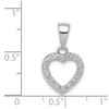 Black Bow Jewelry Sterling Silver and Cubic Zirconia Heart Shaped Pendant, 11mm - 4 of 4
