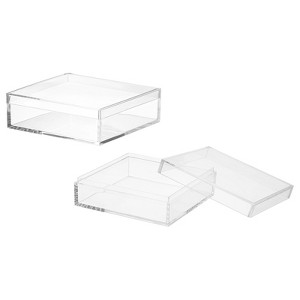 Unique Bargains Acrylic Cube Storage Collectible Display Boxes 2 Pcs Clear - 1 of 4