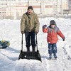 Costway 24'' Folding Poly Snow Shovel Snow Pusher w/Wheels U-Shape Handle - 4 of 4