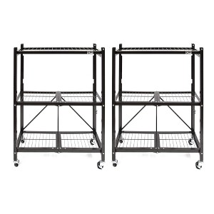 Origami General Purpose Foldable Shelf Storage Rack with Wheels for Home, Garage, or Office - 1 of 4