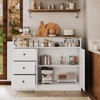 47" Sideboard Buffet Cabinet, Wooden Coffee Bar Table with Storage, Media TV Console Table, Accent Kitchen Pantry Cabinet for Living Room - 2 of 4