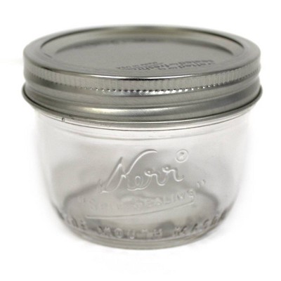 Kerr 8oz Clear Glass Wide Mouth Canning Jars Set