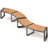 Dracelo Patio Curved Bench with Slatted Seat and Metal Legs - 4 of 4