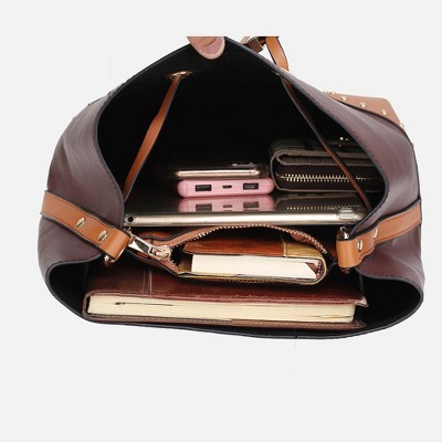 MKF Collection Bucket Bag Vegan Leather Set with Wallet, Candice | MKF Collection by Mia K - Charcoal Light Gray — фото 5
