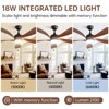 52 Inch Smart Ceiling Fan With Lights and Remote High CFM Reversible DC Bedroom Ceiling Fan 6 Wind Speeds Dimmable LED 5 Carved ABS Blades - 3 of 4