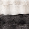 Kumasinova 50x60 Inch Faux Fur Throw Blanket,Luxe  Fall Blankets with Velvet Backing,Fluffy Blanket with Basketweave Knit,Throw Blanket for Couch,Grey - 4 of 4