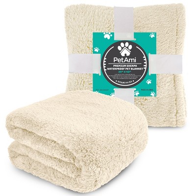 Medium Beige Waterproof Sherpa Pet Blanket