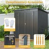 6x4ft Outdoor Storage Shed With Double Hinged Door, Metal Garden Shed Storage House With 2 Integrated Punched Vents For Lawn, Black - 4 of 4
