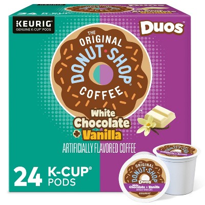 The Original Donut Shop Duos White Chocolate and Vanilla Medium Roast Coffee - Keurig K-Cup Pods - 24ct