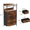 Brown 5 Drawers Dresser For Bedroom, Chest Of Drawers With Shelf, Fabric Dresser Storage Drawers For Hallway, Sturdy Metal Frame, Wood Tabletop - 2 of 4