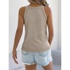 Summer Tops for Women Lightweigt Crochet Sweater Tank Tops Crew Neck Ruffle Cuff Wide Strap Sweater Knit Tops - 2 of 4